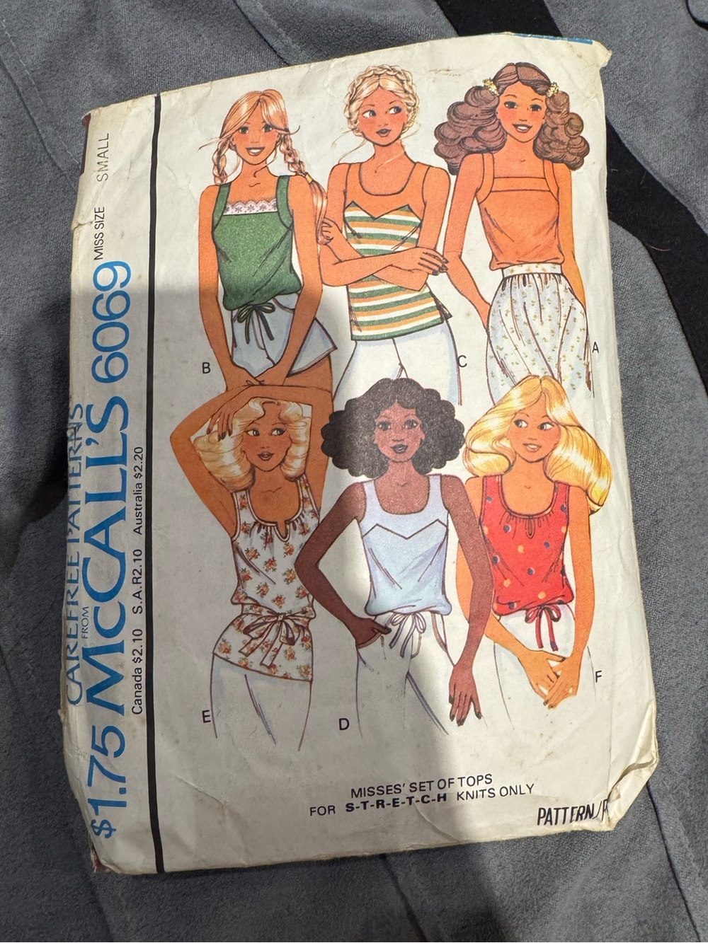 McCall’s 1970s set of tops sewing pattern